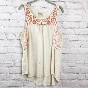 Lucky Brand Embroidered Tank.